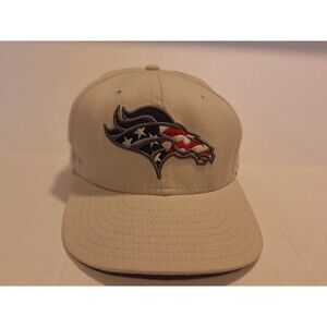 Retro Denver Broncos Sz 7- 1/8 New Era Fitted Cap Cream With Red,white&blue